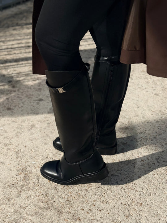 Bottes similicuir ceinture Noir 5301