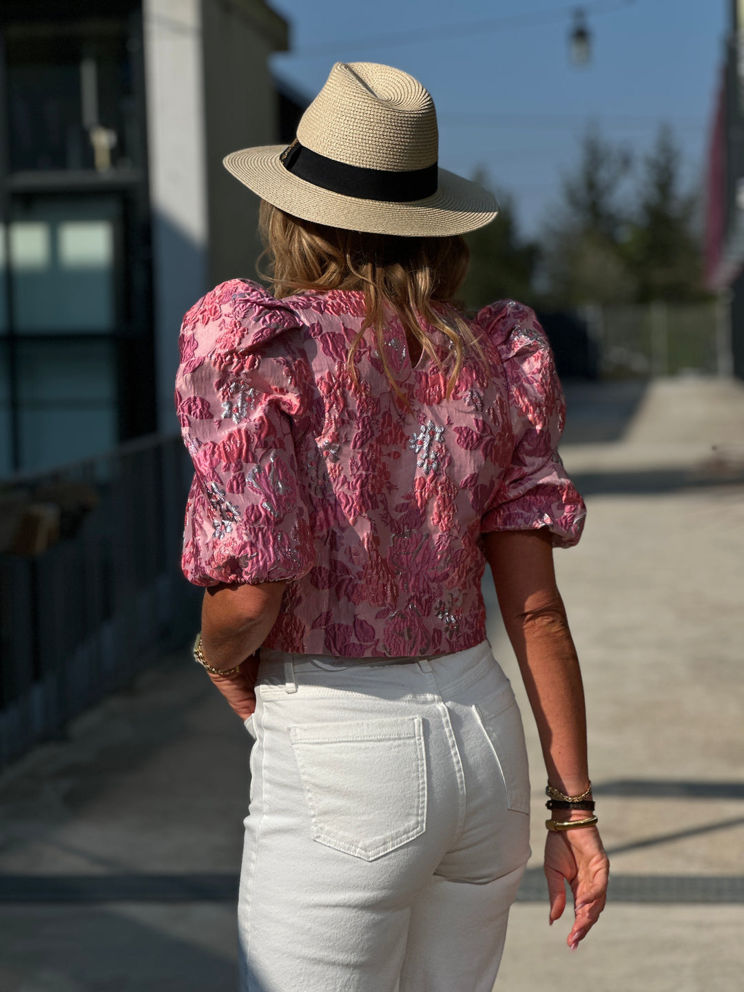 Top bouffant fleuri L018