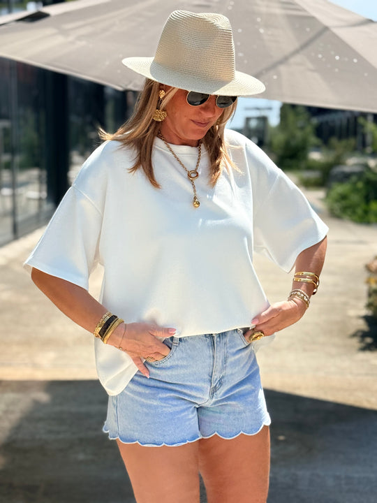 T-shirt Blanc dos cœur ❤️ 08736