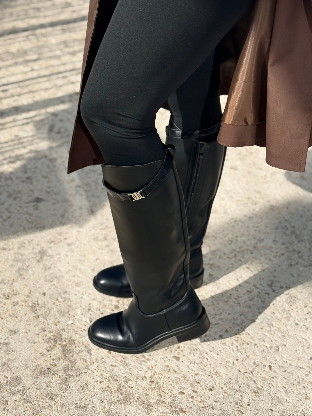 Bottes similicuir ceinture Noir 5301