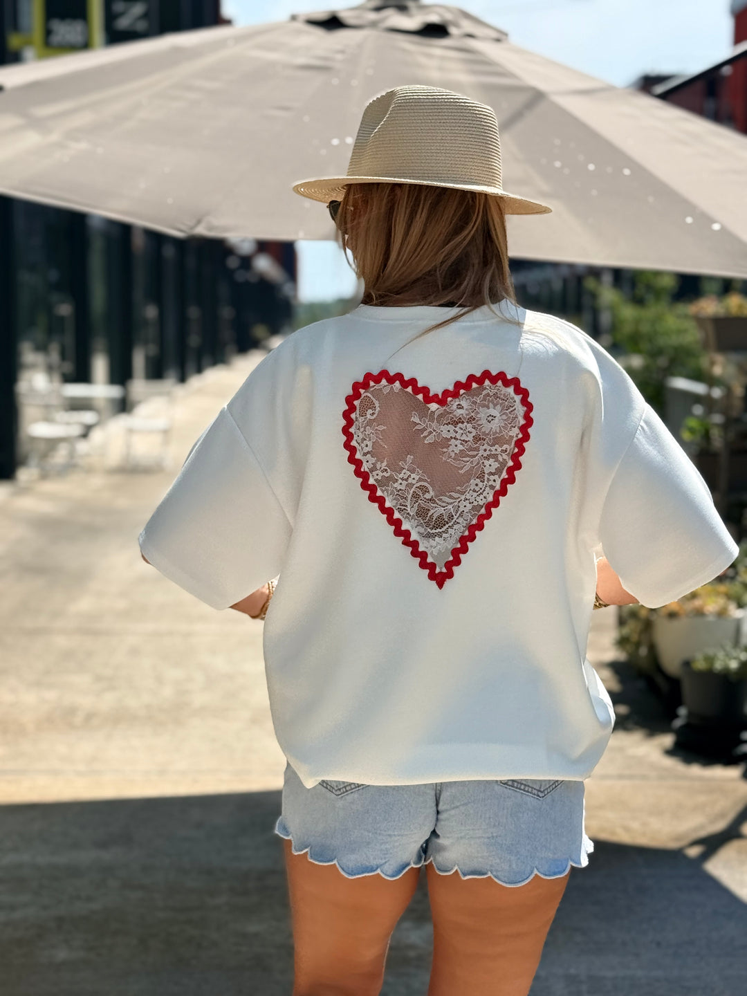 T-shirt Blanc dos cœur ❤️ 08736