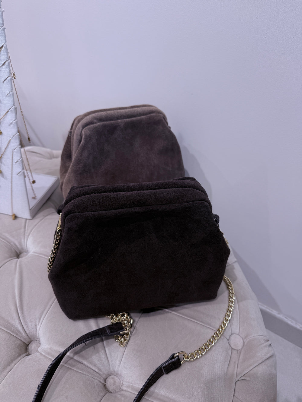 Sac daim cuir clipe