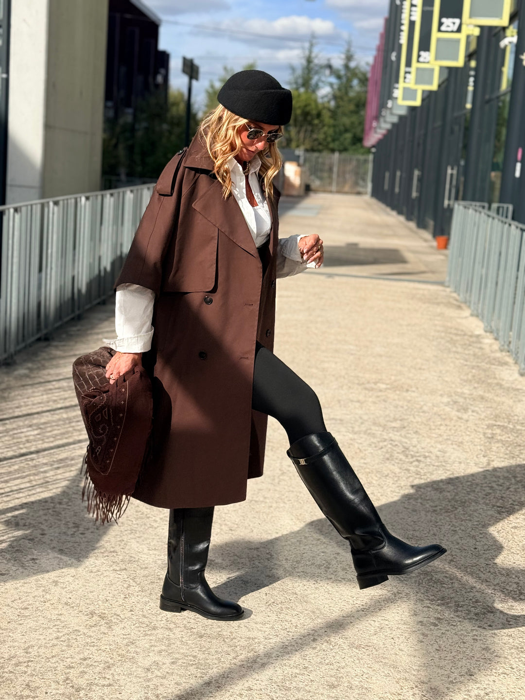 Trench maxi oversize V26096 Choco