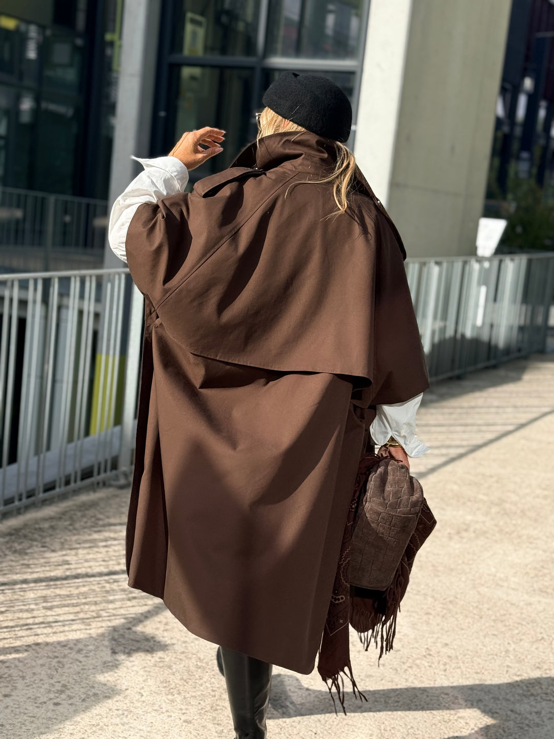 Trench maxi oversize V26096 Choco