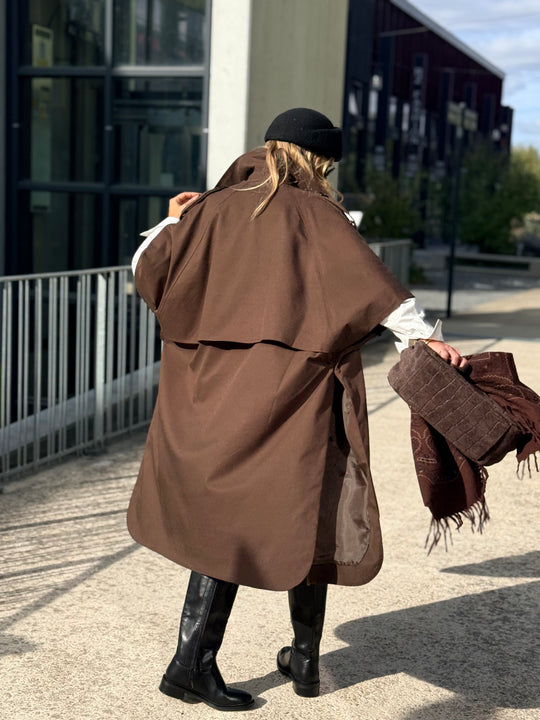 Trench maxi oversize V26096 Choco