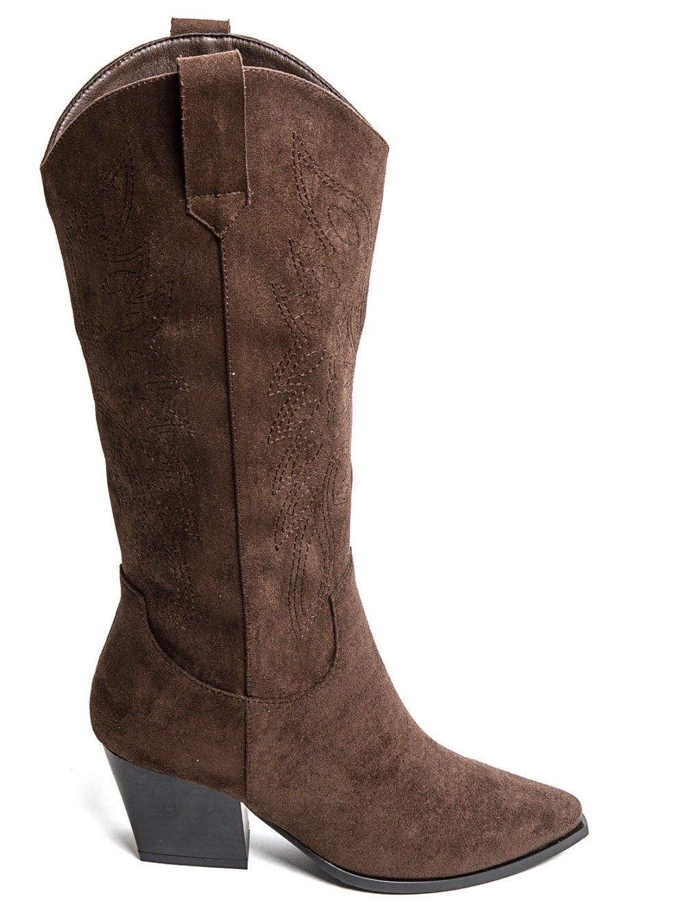 Botte daim brodé choco 7627