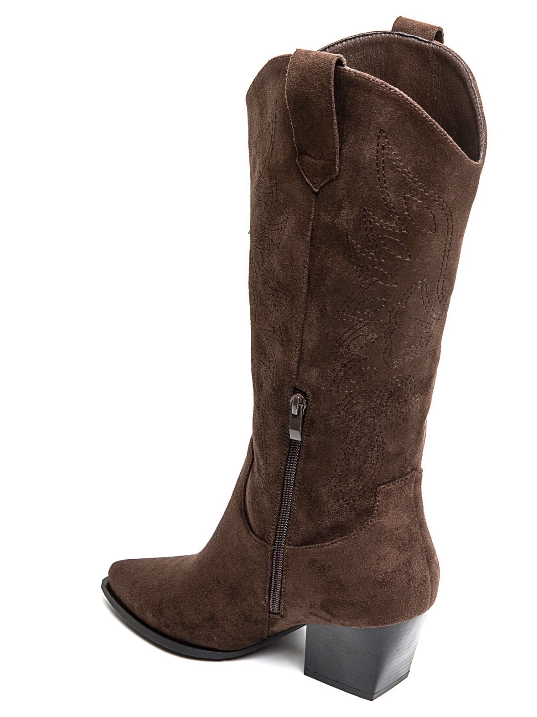 Botte daim brodé choco 7627