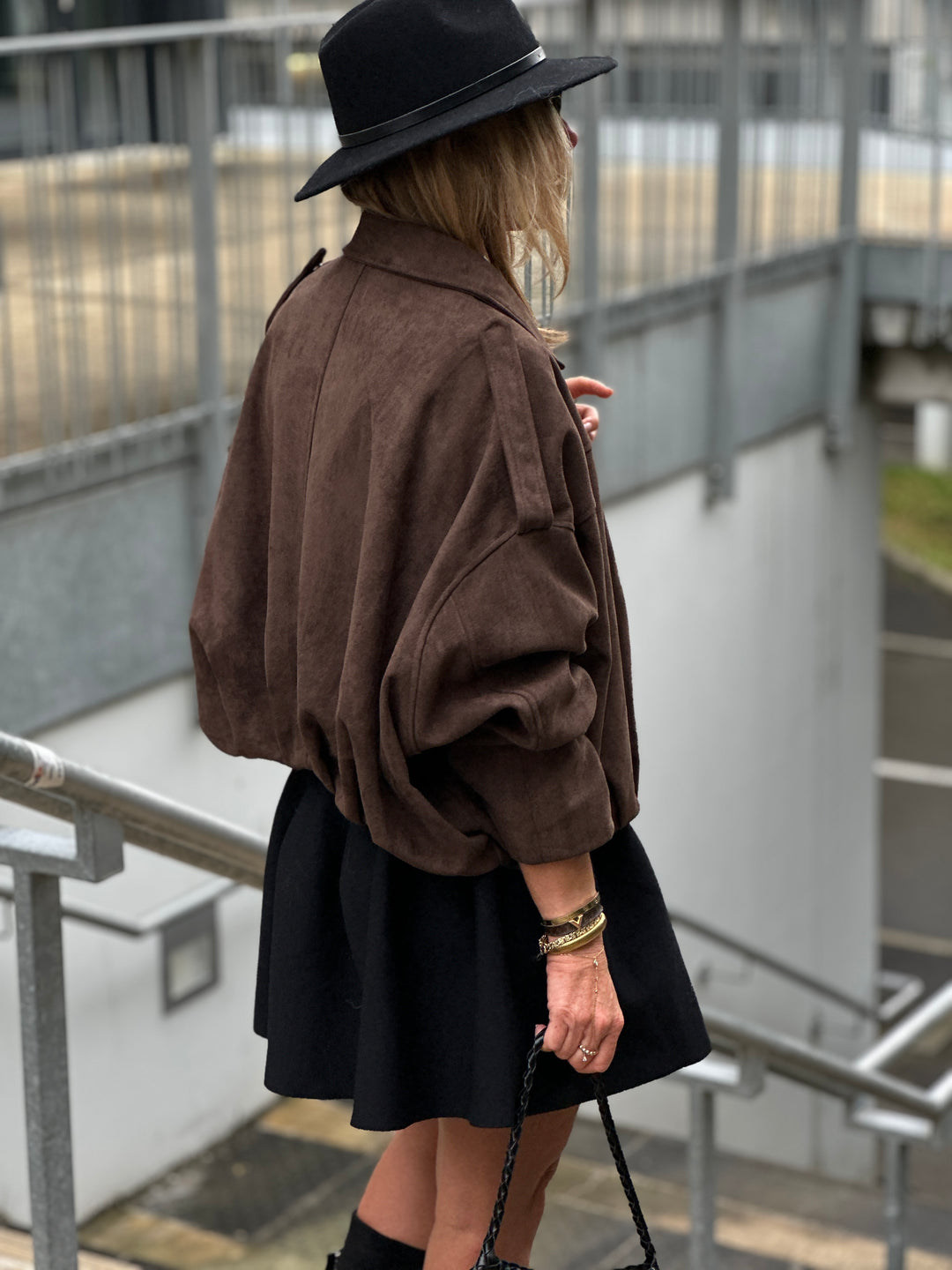 Veste suédine daim Dina choco