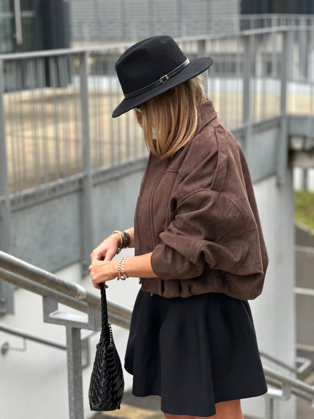 Veste suédine daim Dina choco