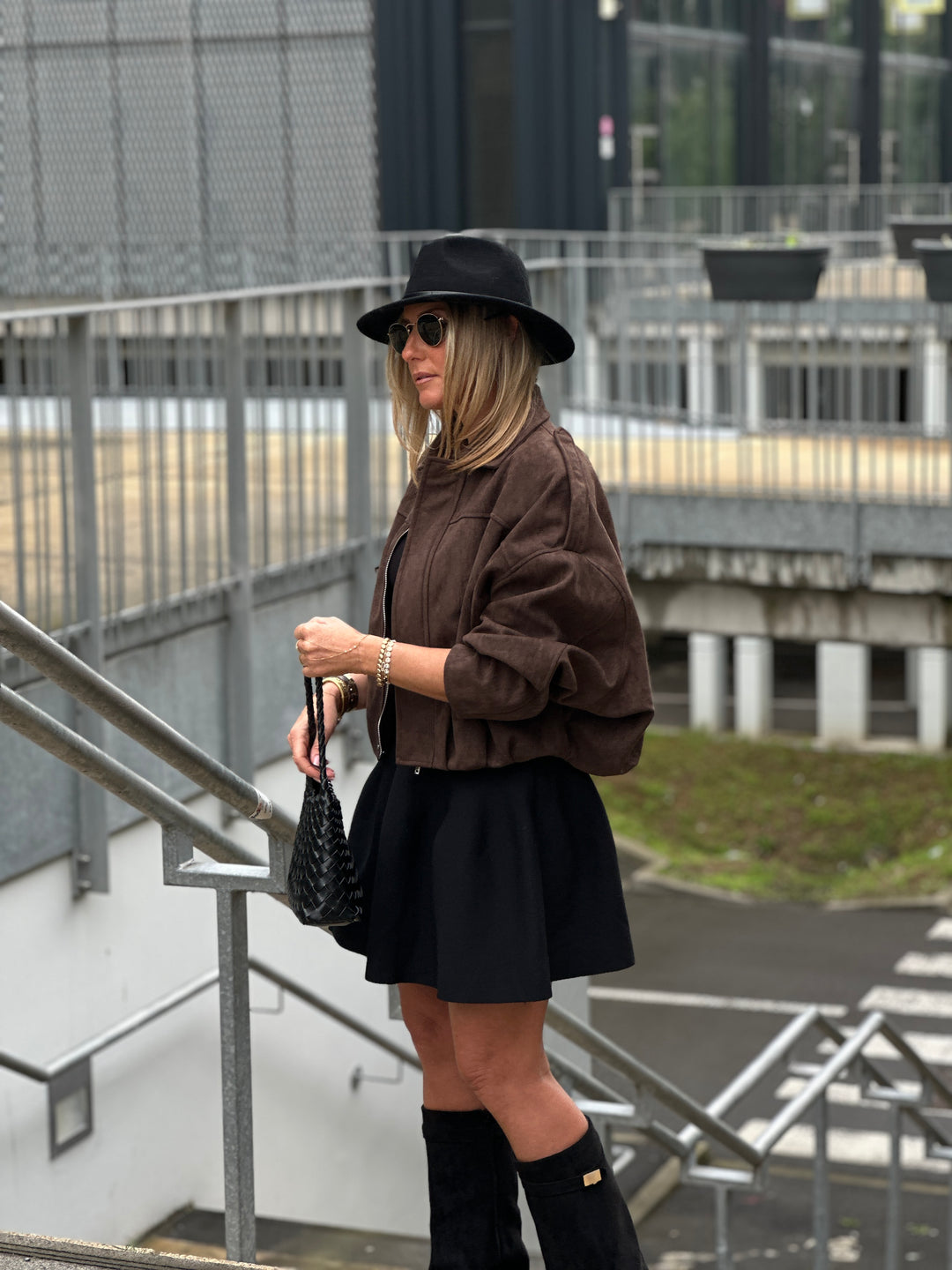 Veste suédine daim Dina choco