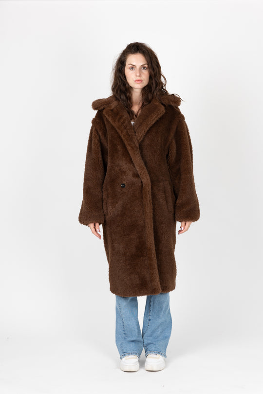 Manteau Teddy marron 8768