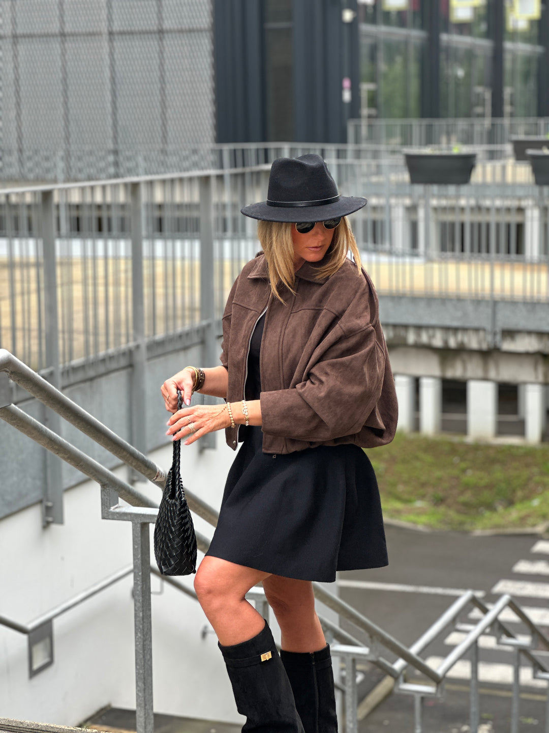 Veste suédine daim Dina choco