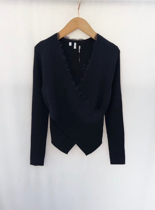 Top croisé dentelle NOIR 1778