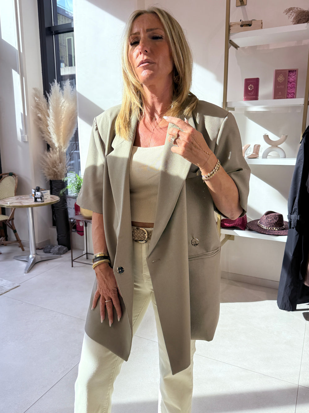 Blazer Taupe manches courtes W25222