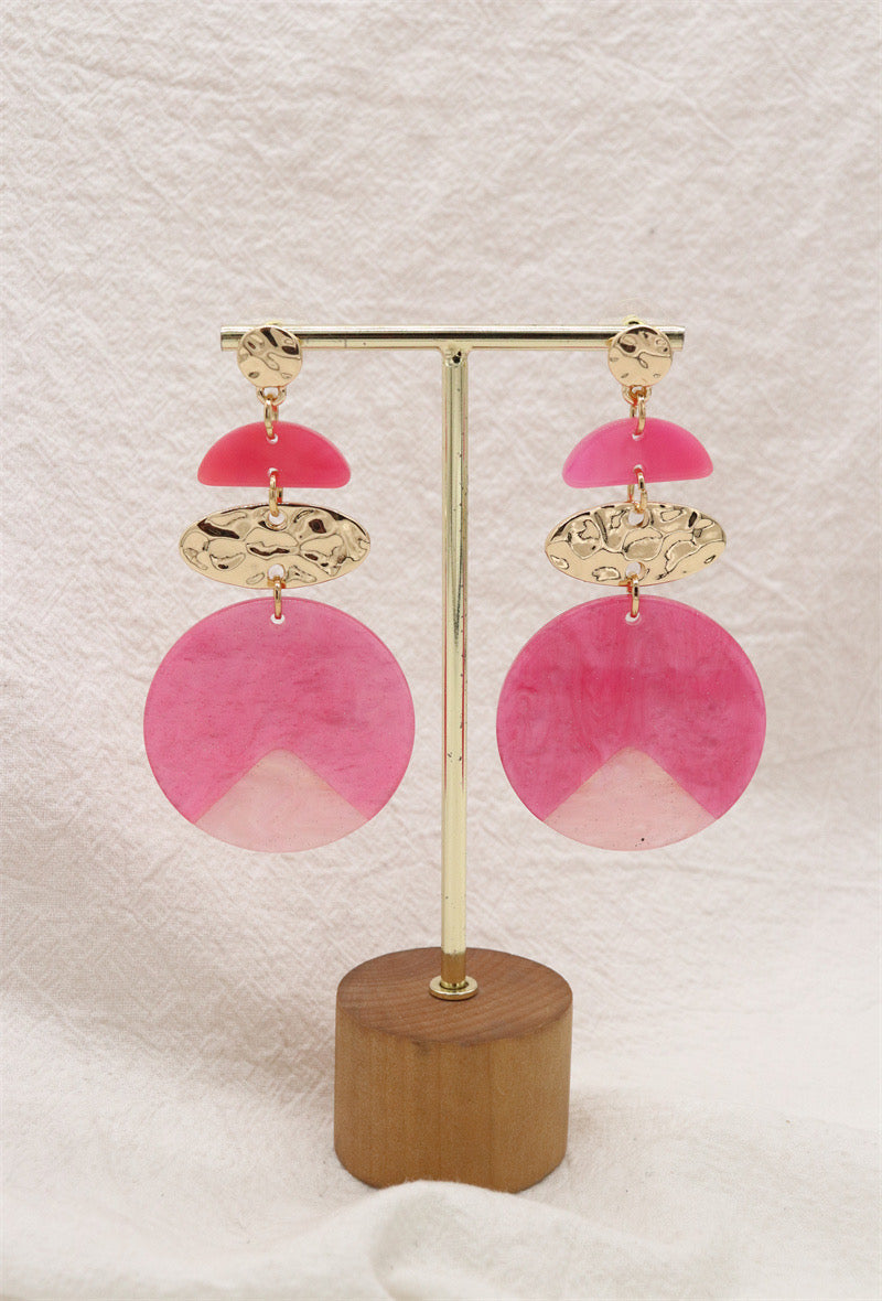 Boucles d'oreille rond or rose