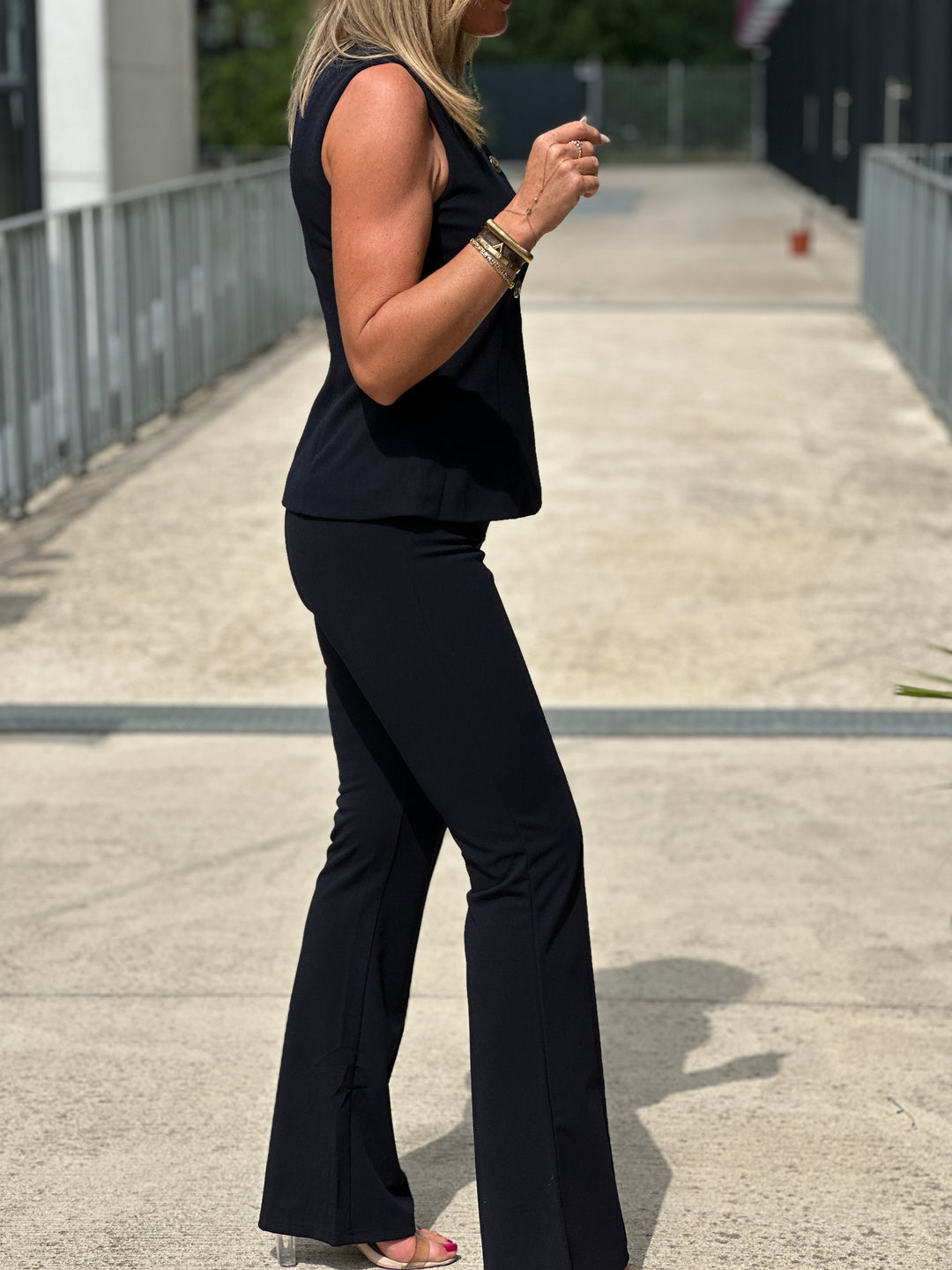 Ensemble bolero  pantalon boutons BLEU marine 8087/ 8088