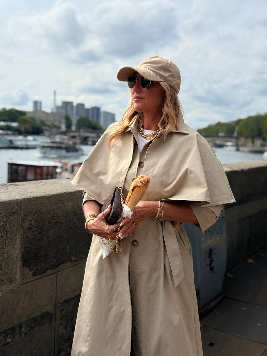 Trench grand col beige  16185