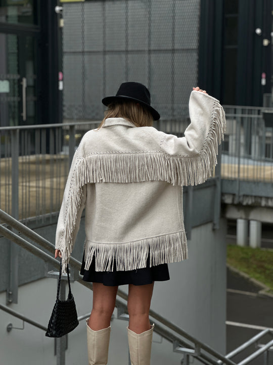 Veste laine beige santiago