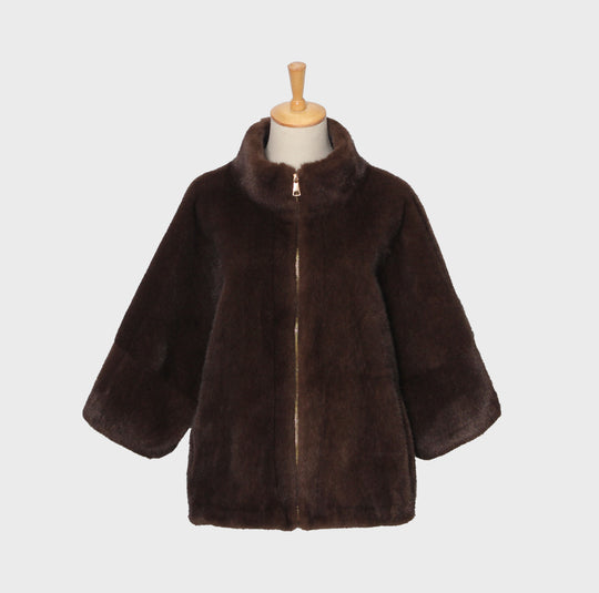 Veste fourrure Uni 3/4 41020