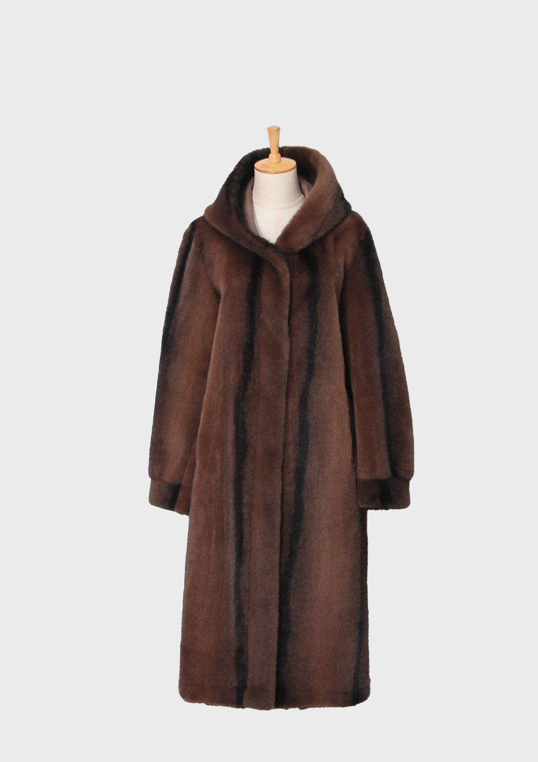 Manteau fourrure capuche marron (moda) 41042