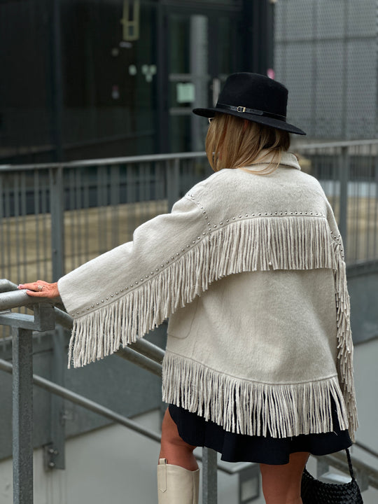Veste laine beige santiago