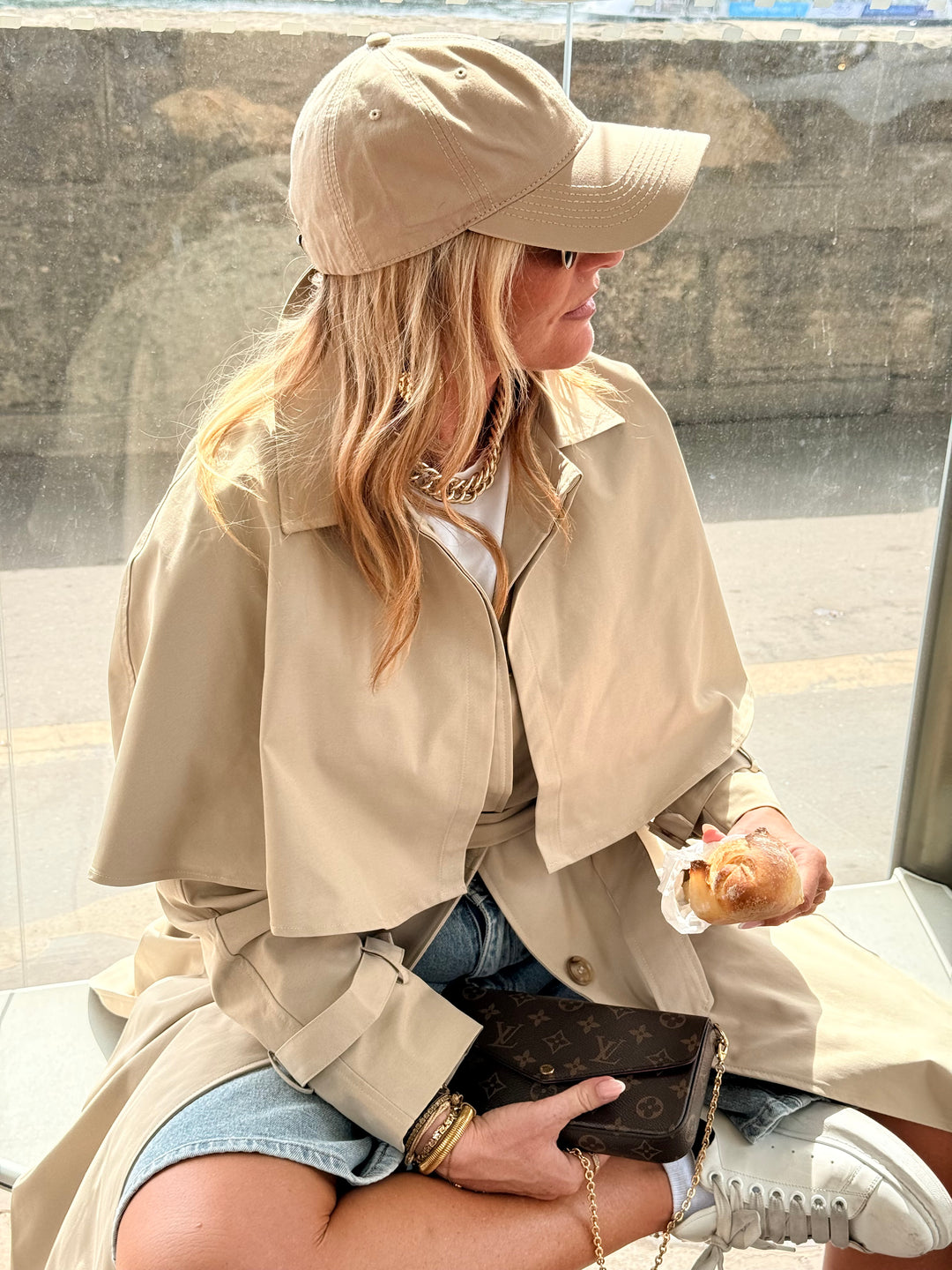 Trench grand col beige  16185