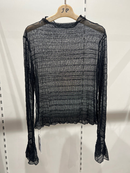 Top voile noir transparent 25CY820