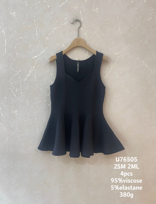 Top volant maille bandage U76505