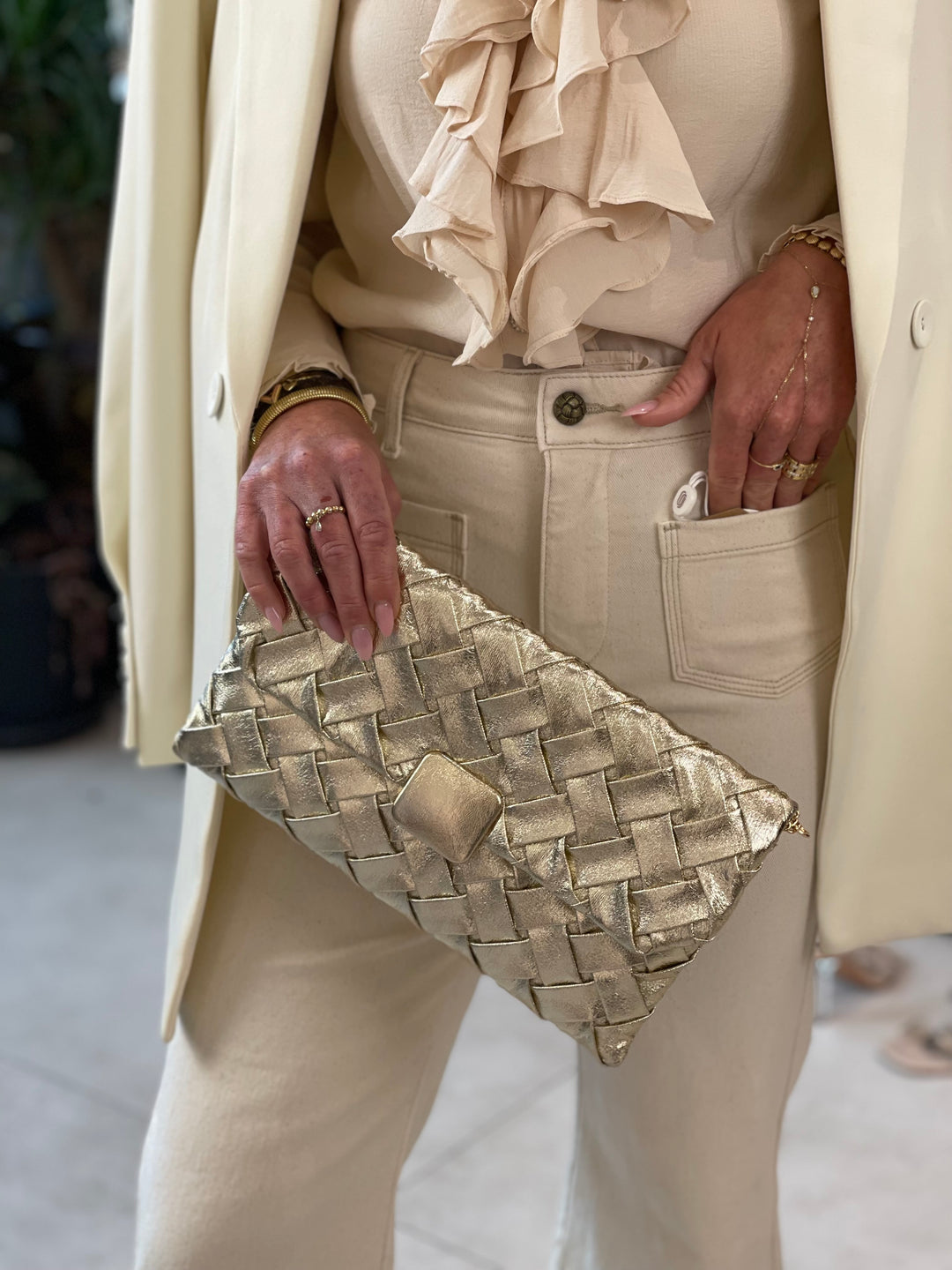 Pochette brillant tressée