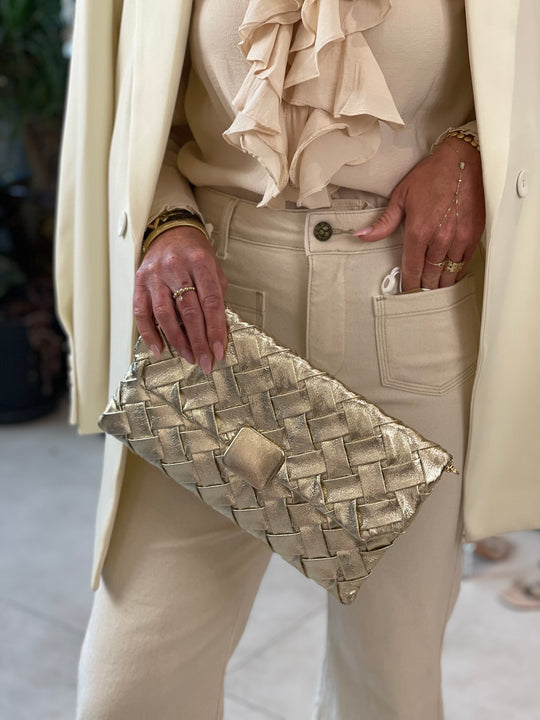 Pochette brillant tressée