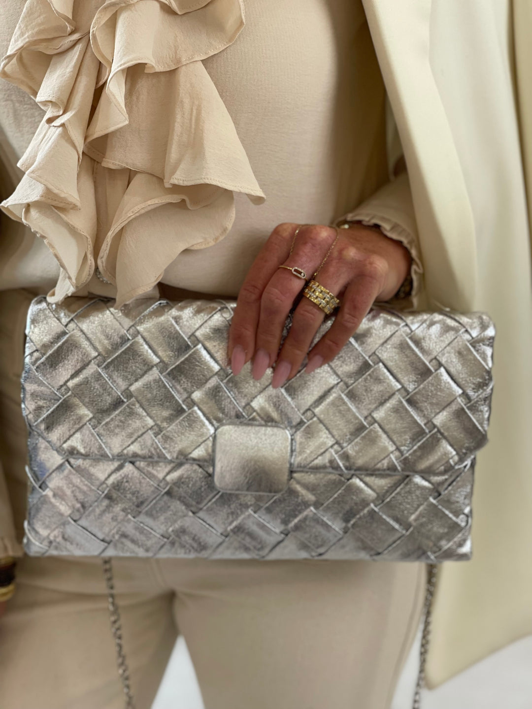 Pochette brillant tressée