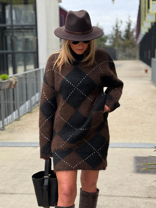 Ensemble arlequin marron/noir 6145+6142