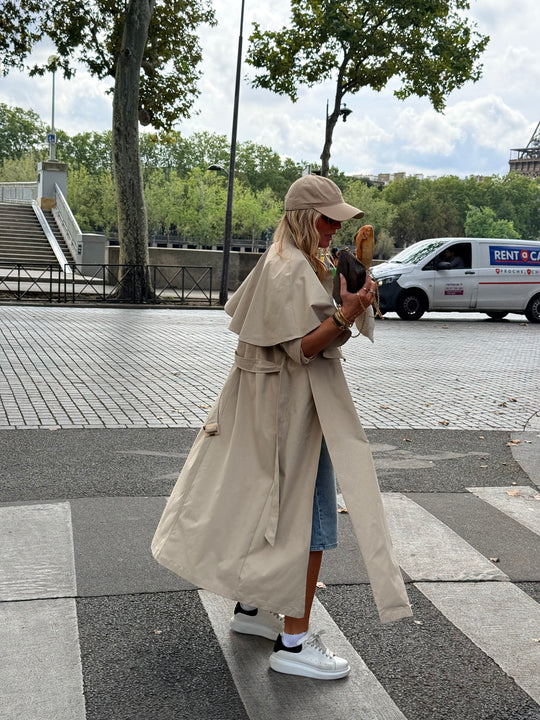 Trench grand col beige  16185