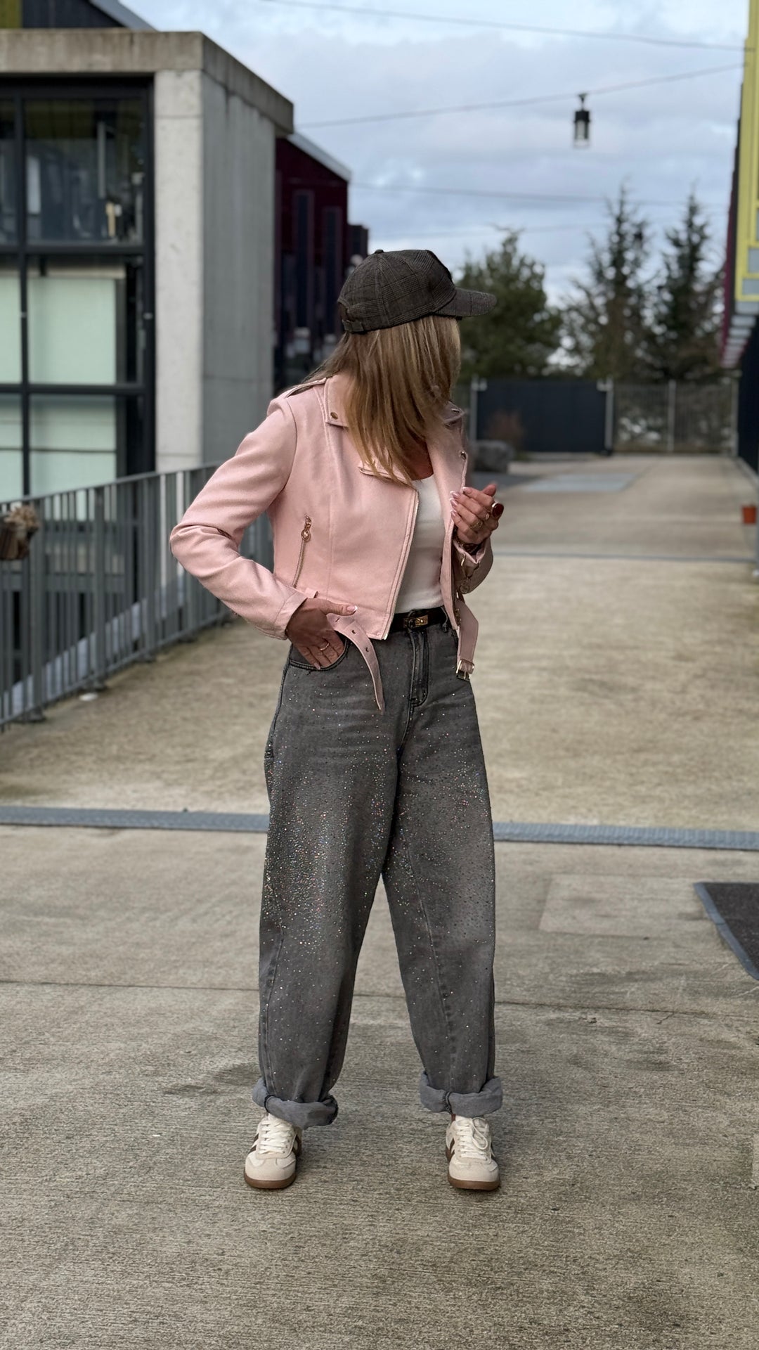 Veste similicuir rose 4719