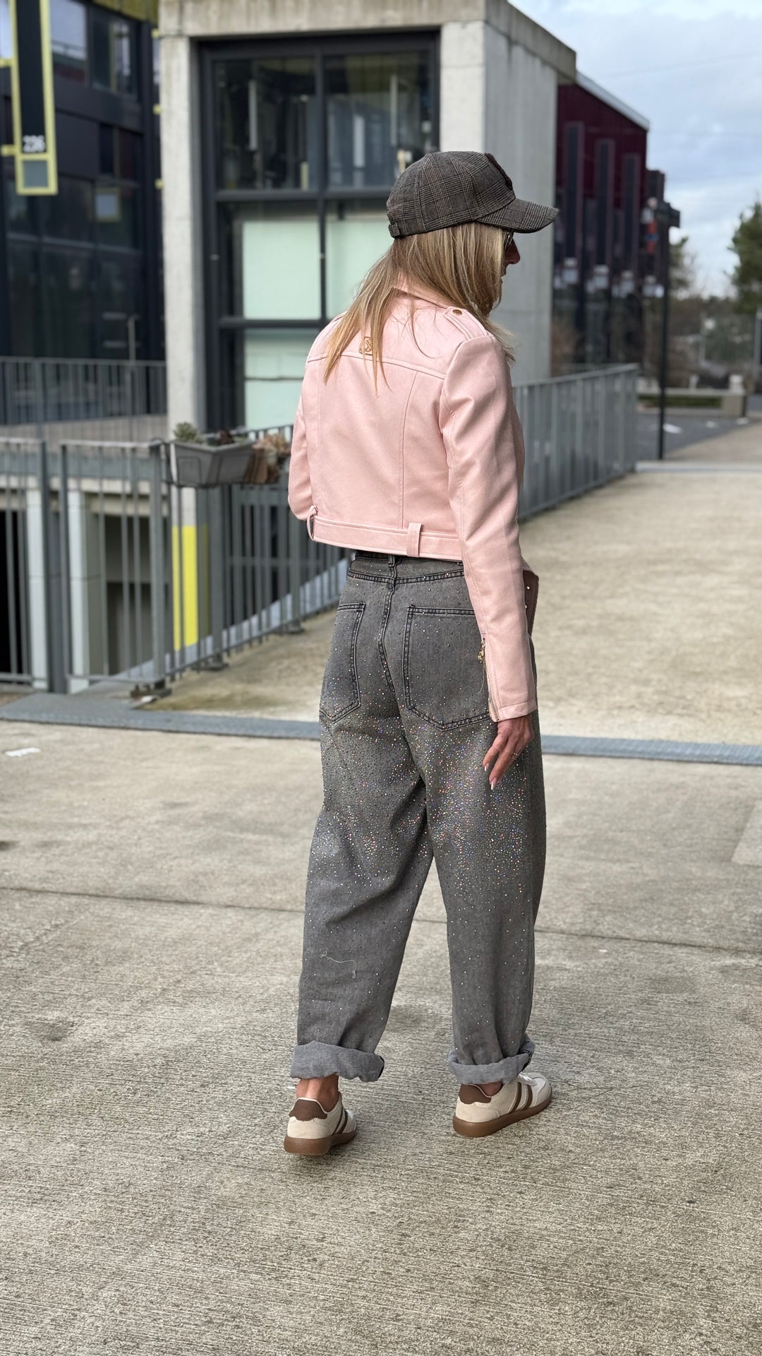 Veste similicuir rose 4719