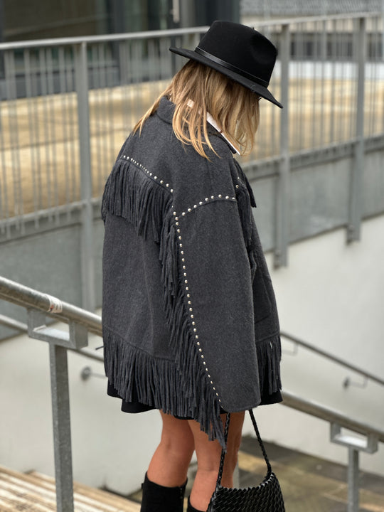 Veste laine gris foncé santiago