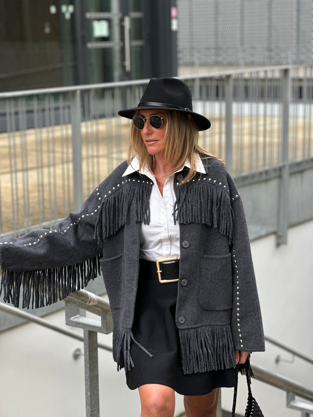 Veste laine gris foncé santiago
