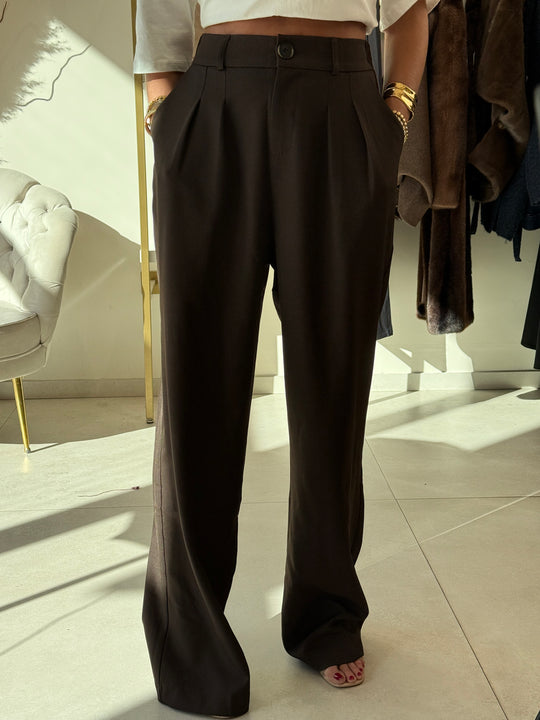Pantalon pinces julia MARRON FONCE 24737