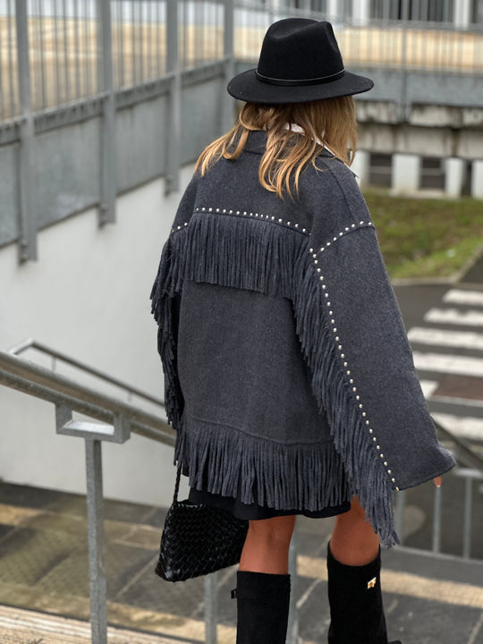 Veste laine gris foncé santiago
