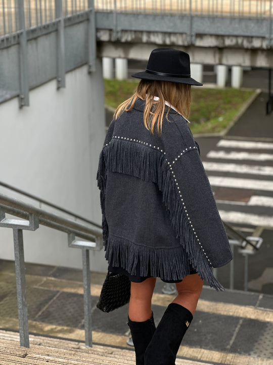 Veste laine gris foncé santiago