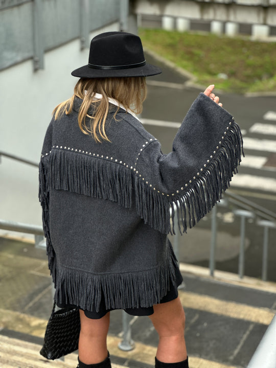 Veste laine gris foncé santiago