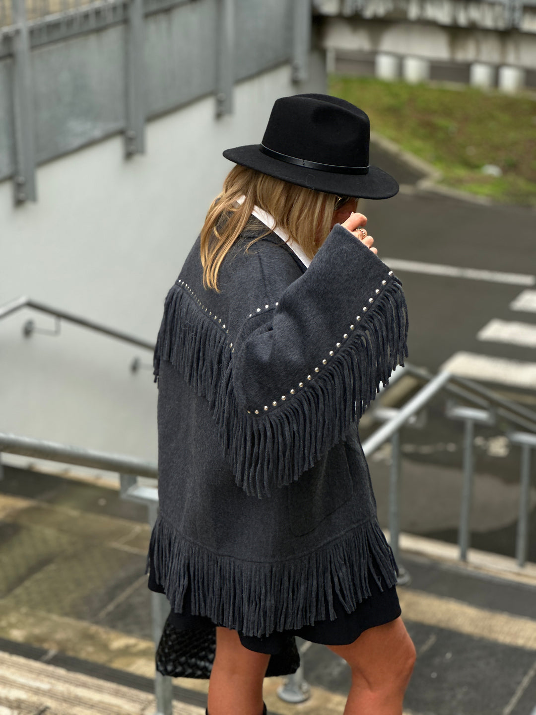 Veste laine gris foncé santiago