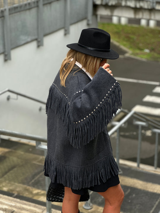 Veste laine gris foncé santiago