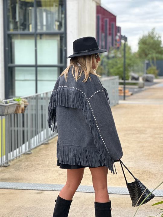 Veste laine gris foncé santiago
