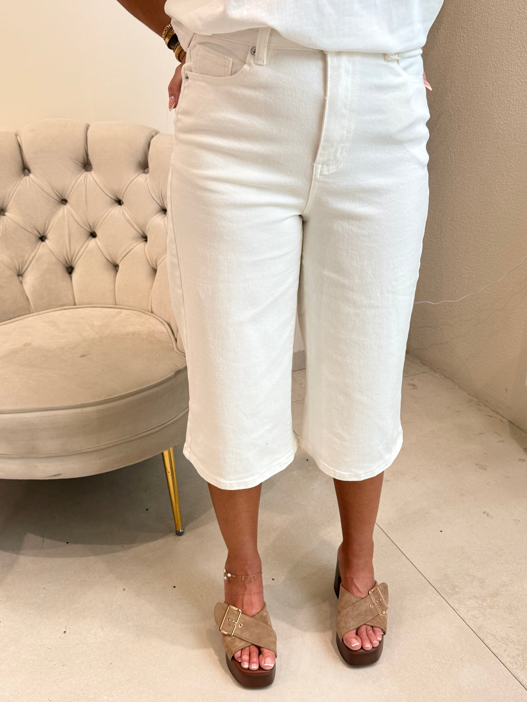 Jean Bermuda Blanc droite 9260