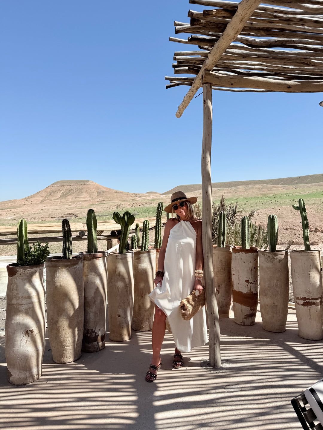 Robe Lin col perlé beige 9515