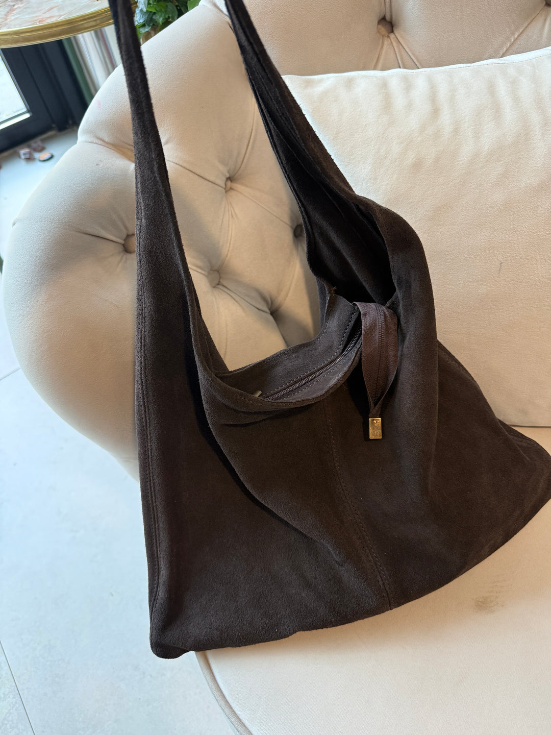 Sac daim cuir choco