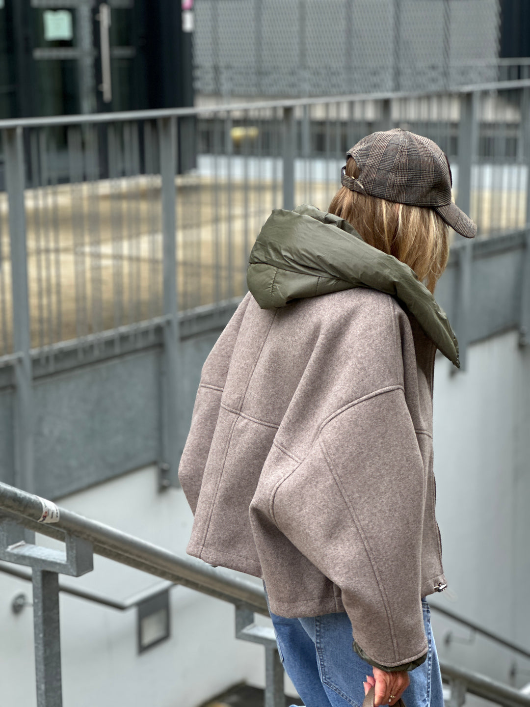 Bomber lainer capuche Taupe/kaki OX9085