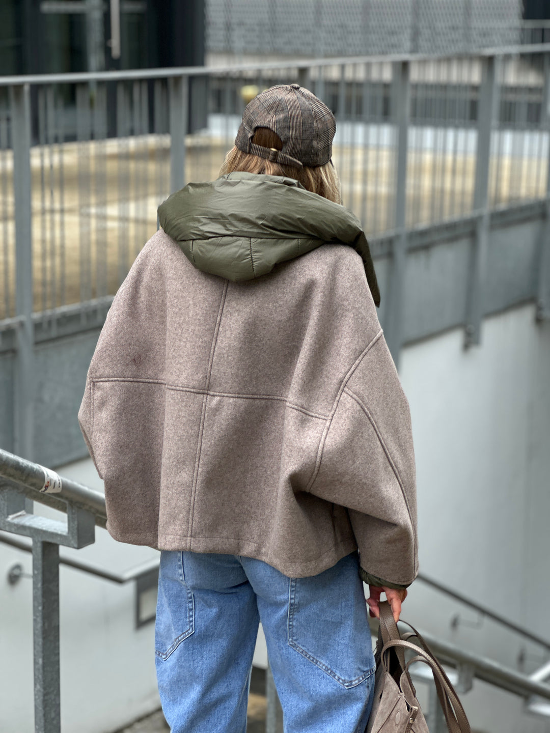 Bomber lainer capuche Taupe/kaki OX9085