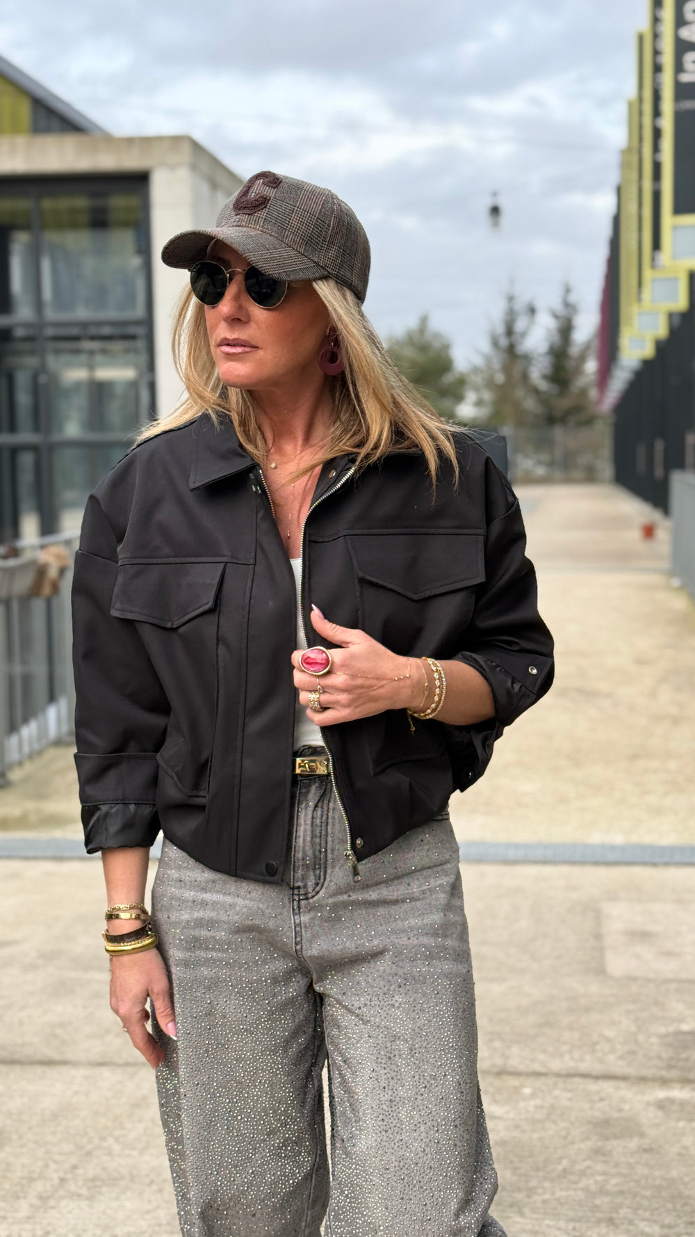 Veste bomber poches Noir 860
